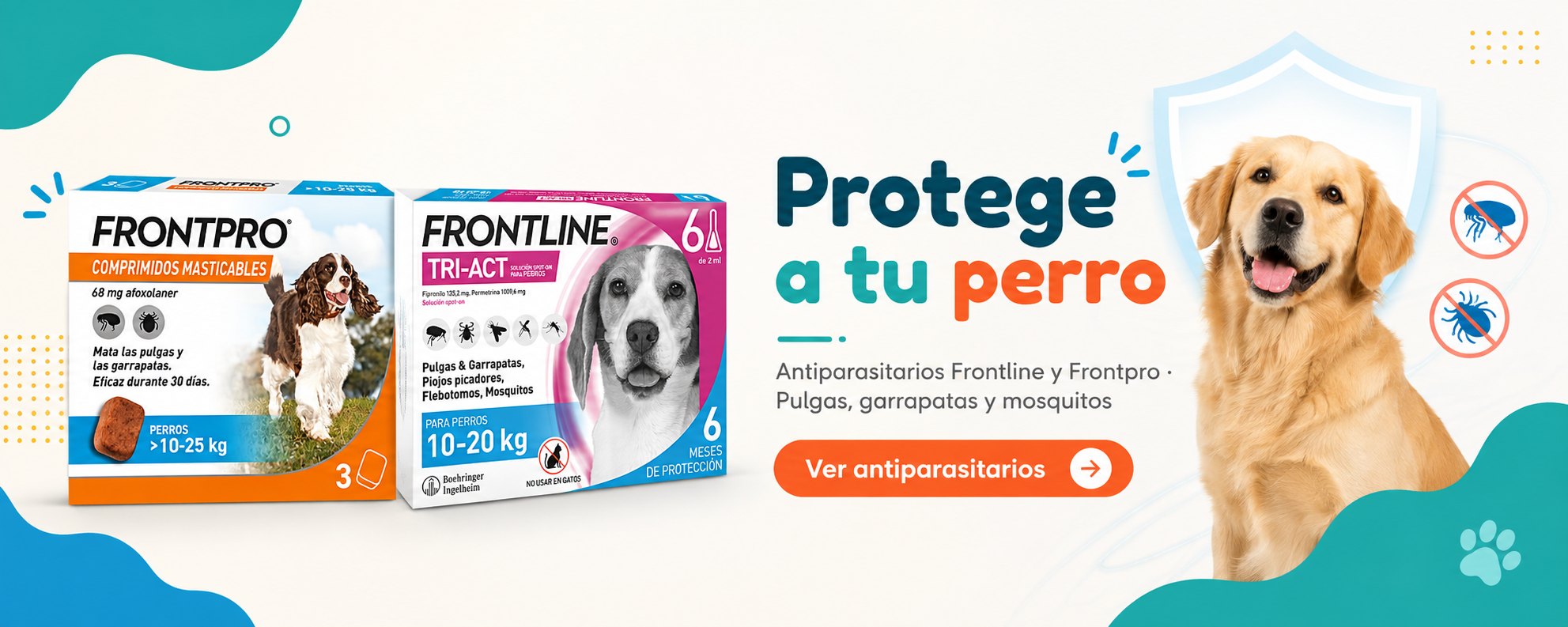 Antiparasitarios Frontline y Frontpro para perro