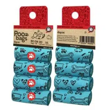 Poo Bags Reciclables 80uds (4 rollos) Bolsas Recoge Cacas Azules