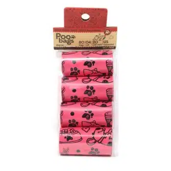 Poo Bags Reciclables 80uds (4 rollos) Bolsas Recoge Cacas Rosas