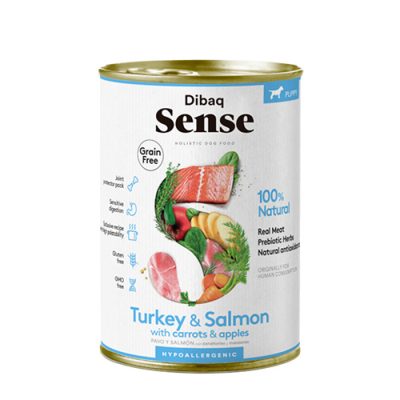 Dibaq Sense Lata Salmón y Pavo Cachorros  0,38KG