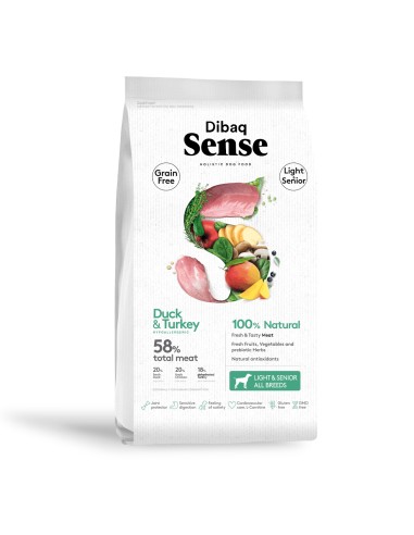 Dibaq Sense Grain Free Pato y Pavo Light or Senior  2KG