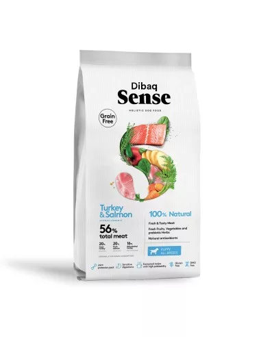 Dibaq Sense Grain Free Salmón y Pavo (Cachorro) 2KG
