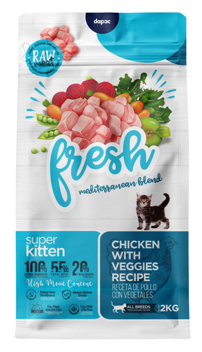 Super Kitten 6 kg Fresh Cat mediterranean blend Con pegatina