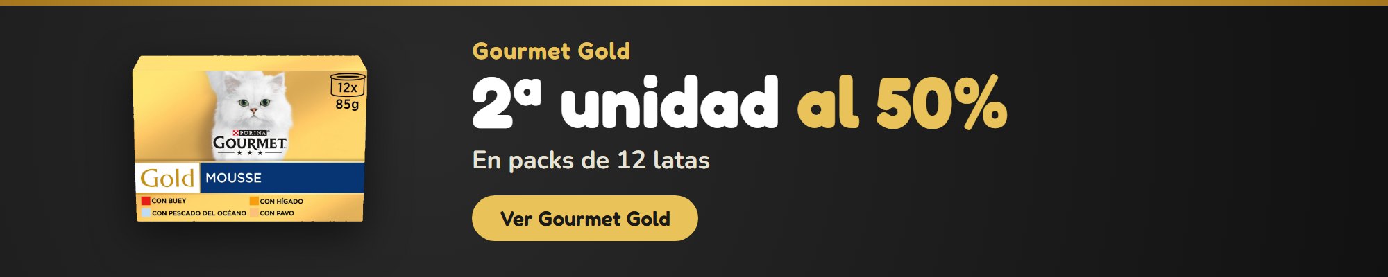 Gourmet Gold: 2ª unidad al 50% en packs de 12 latas
